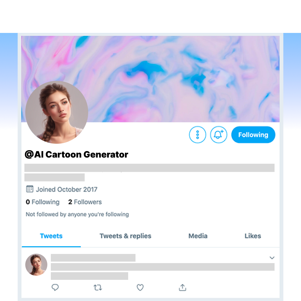 Use ai generated cartoon profile picture for twitter